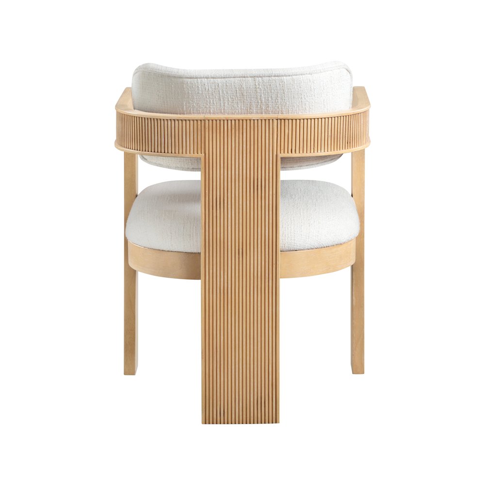 Sacha Cream Linen Textured Fabric Dining Chair, Set of 2