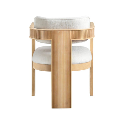 Sacha Cream Linen Textured Fabric Dining Chair, Set of 2
