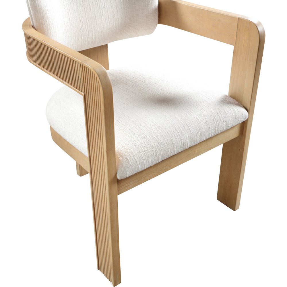 Sacha Cream Linen Textured Fabric Dining Chair, Set of 2