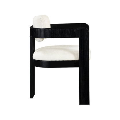 Sacha Cream Linen Textured Fabric Dining Chair, Set of 2