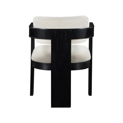 Sacha Cream Linen Textured Fabric Dining Chair, Set of 2