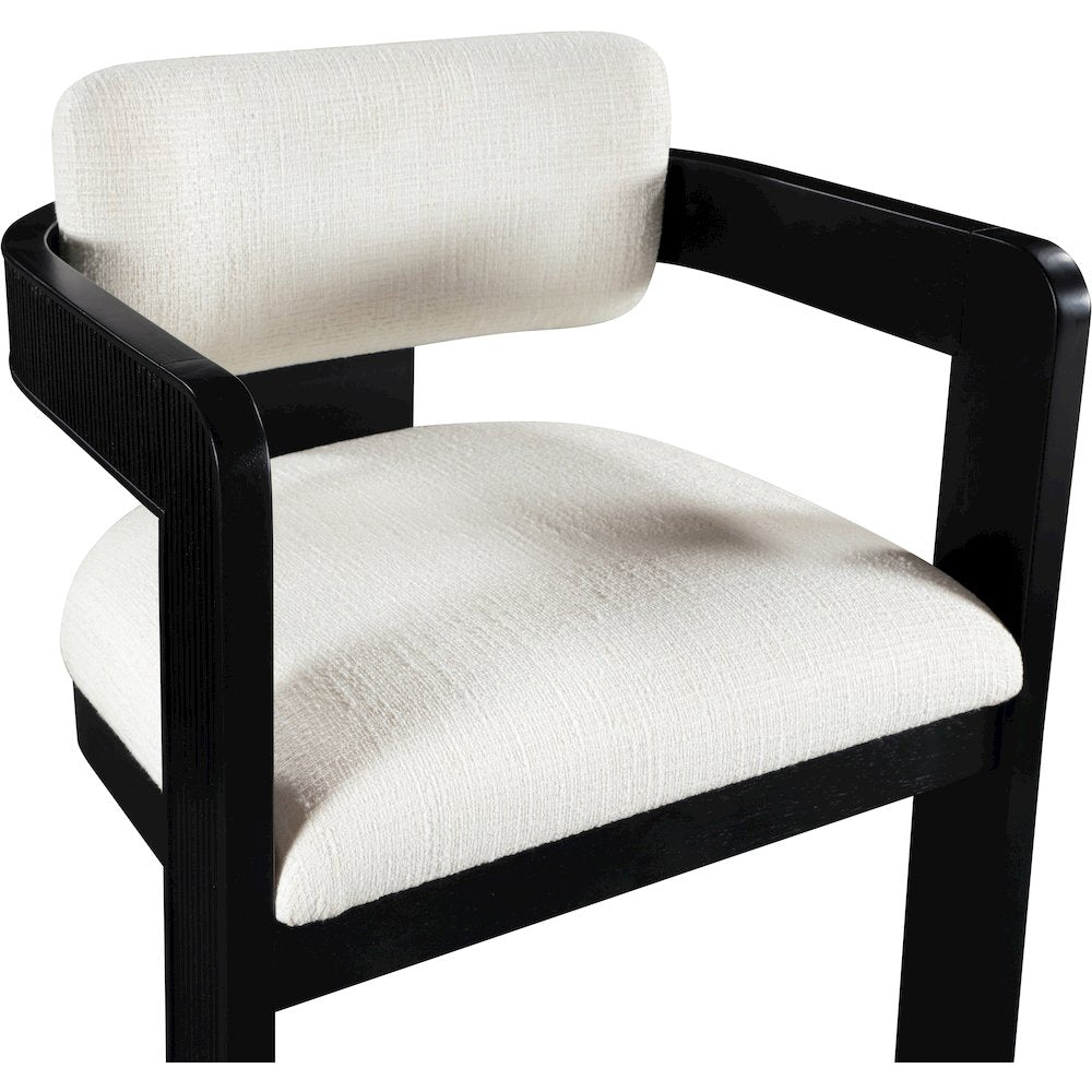 Sacha Cream Linen Textured Fabric Dining Chair, Set of 2