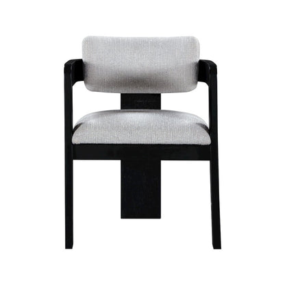 Sacha Grey Linen Textured Fabric Dining Chair, Set of 2