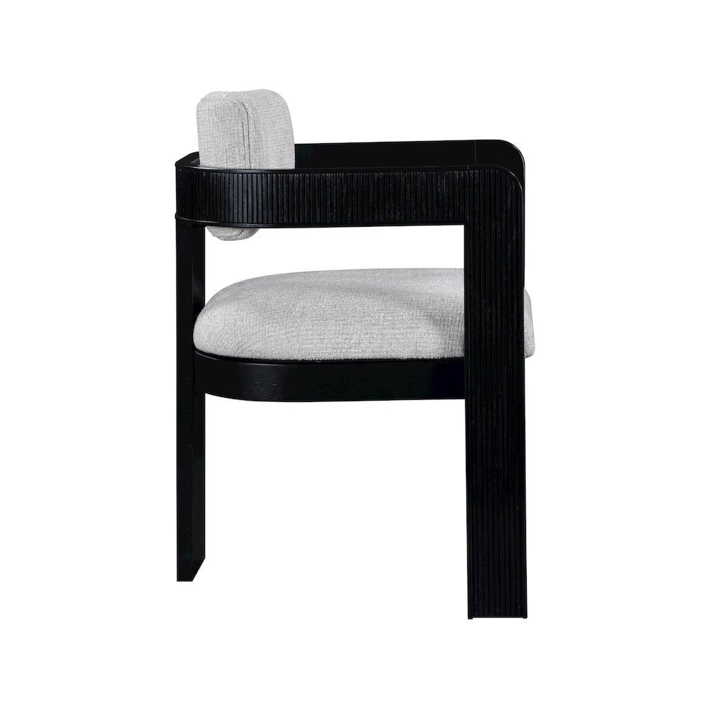 Sacha Grey Linen Textured Fabric Dining Chair, Set of 2