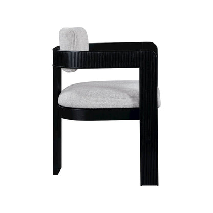Sacha Grey Linen Textured Fabric Dining Chair, Set of 2