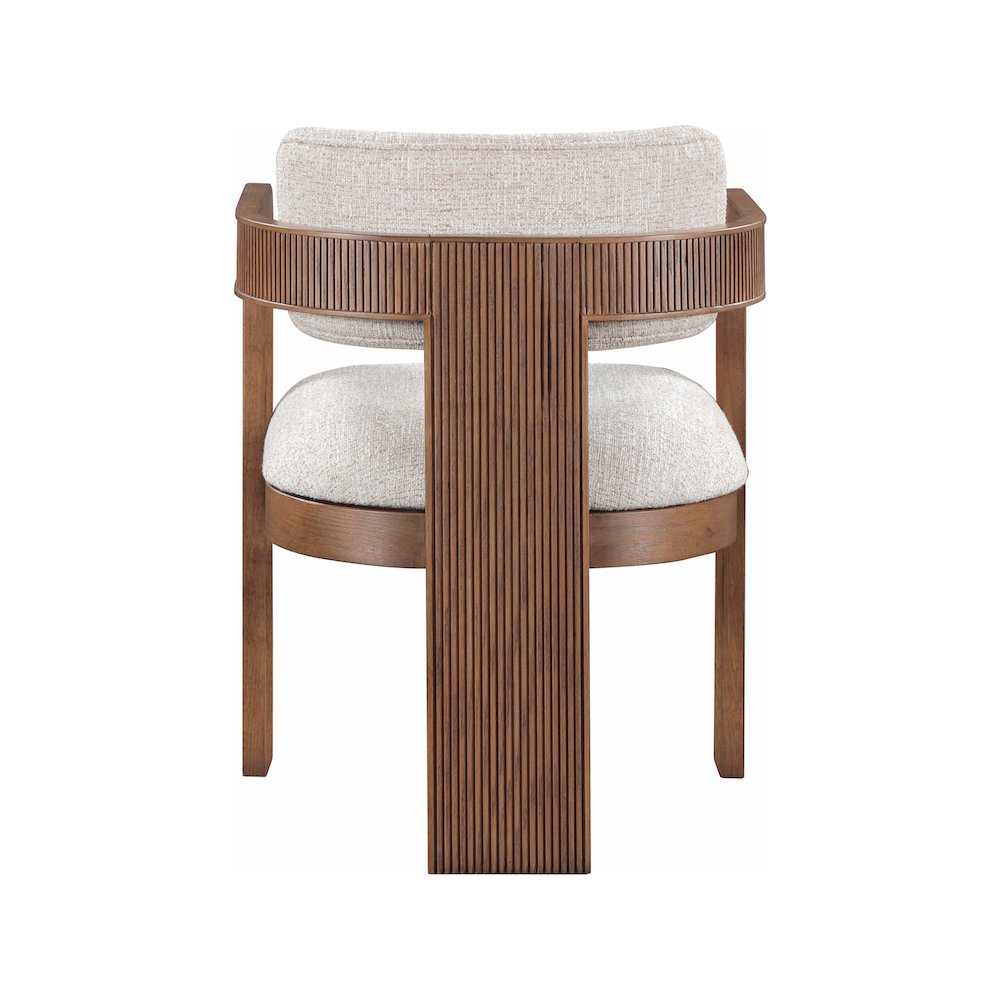 Sacha Beige Linen Textured Fabric Dining Chair, Set of 2