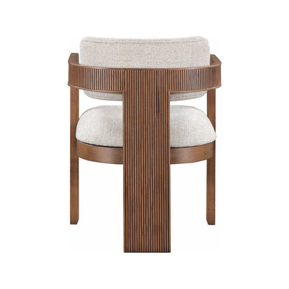 Sacha Beige Linen Textured Fabric Dining Chair, Set of 2
