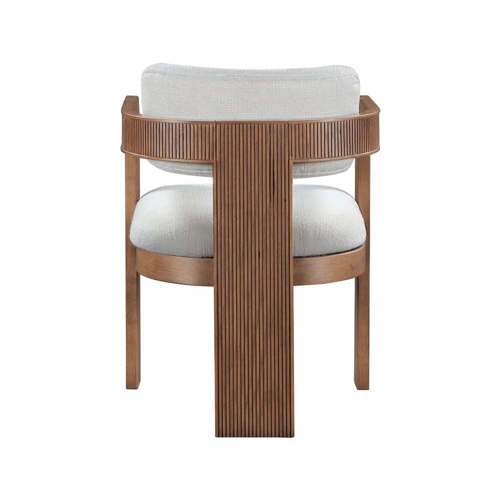 Sacha Cream Linen Textured Fabric Dining Chair, Set of 2