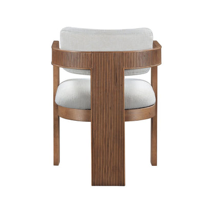 Sacha Cream Linen Textured Fabric Dining Chair, Set of 2