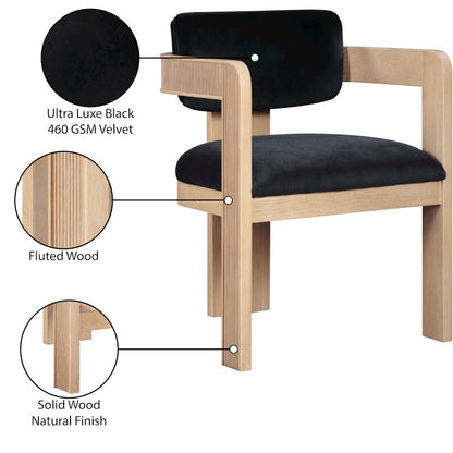 Sacha Black Velvet Dining Chair, Set of 2