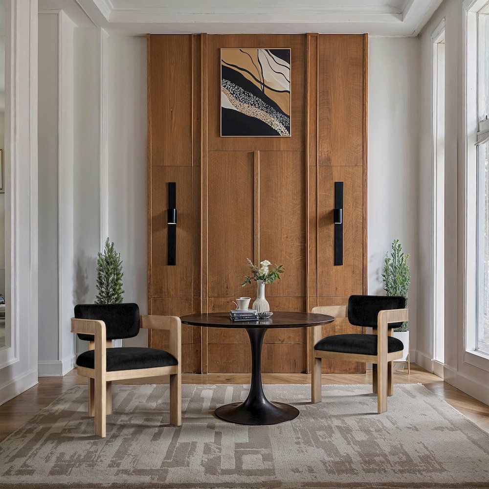 Sacha Black Velvet Dining Chair, Set of 2