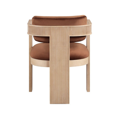 Sacha Cognac Velvet Dining Chair, Set of 2