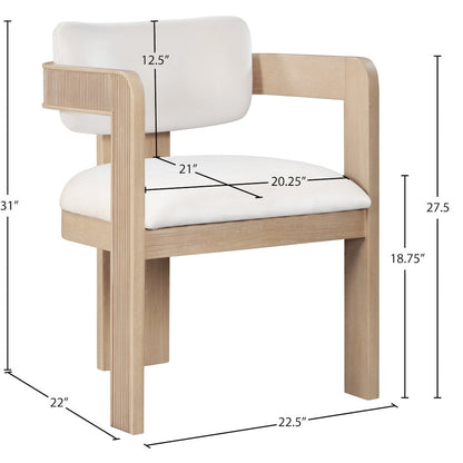 Sacha Cream Velvet Dining Chair, Set of 2