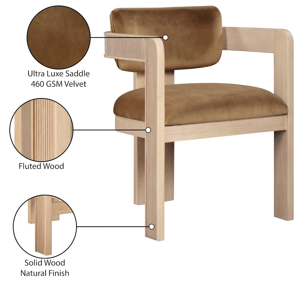 Sacha Saddle Velvet Dining Chair, Set of 2