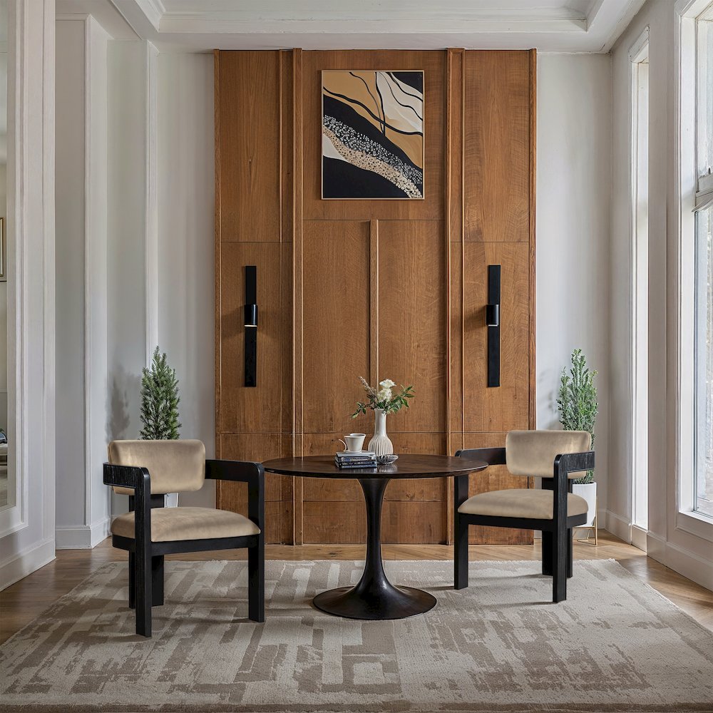 Sacha Beige Velvet Dining Chair, Set of 2