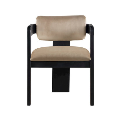 Sacha Beige Velvet Dining Chair, Set of 2