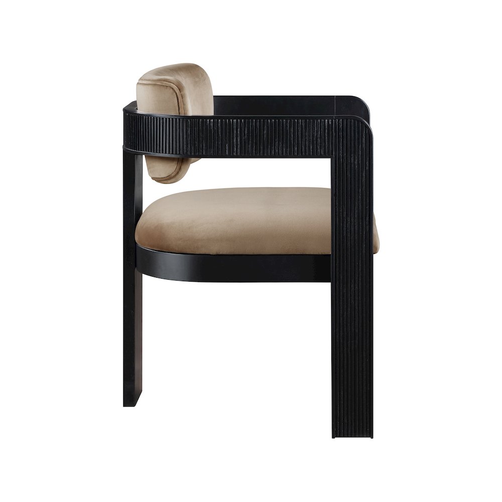 Sacha Beige Velvet Dining Chair, Set of 2
