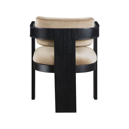 Sacha Beige Velvet Dining Chair, Set of 2