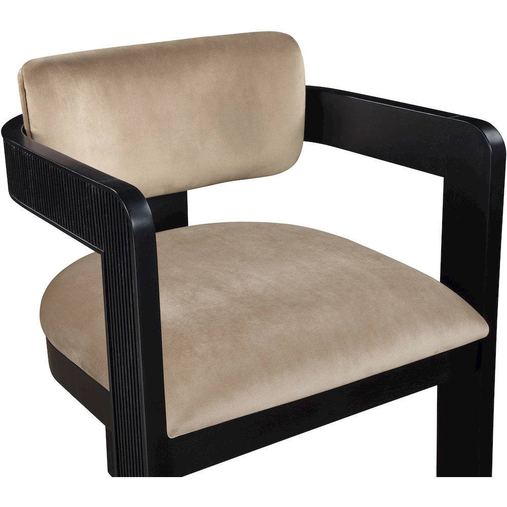 Sacha Beige Velvet Dining Chair, Set of 2