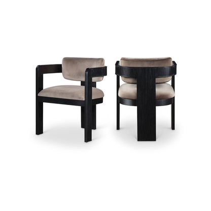 Sacha Beige Velvet Dining Chair, Set of 2