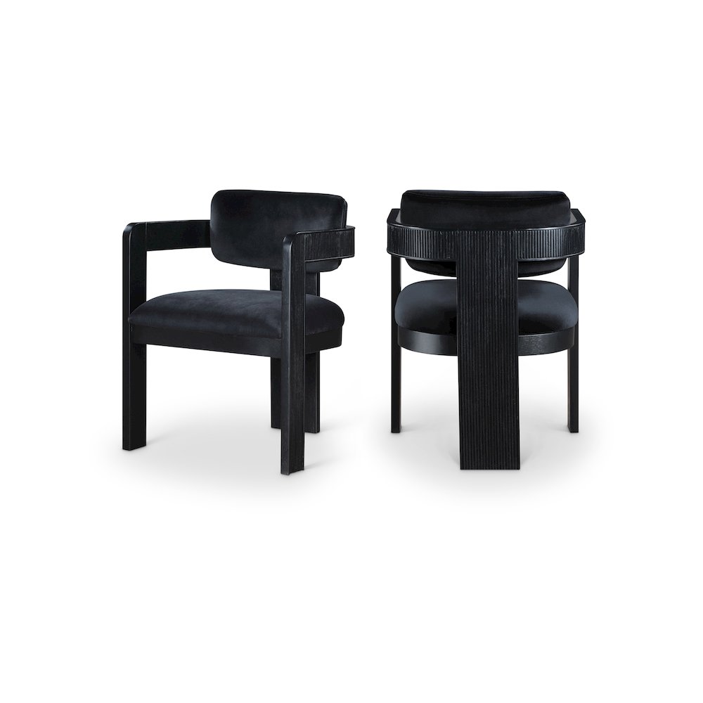 Sacha Black Velvet Dining Chair, Set of 2