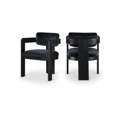 Sacha Black Velvet Dining Chair, Set of 2