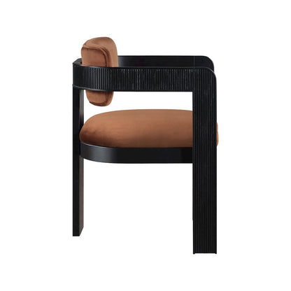 Sacha Cognac Velvet Dining Chair, Set of 2