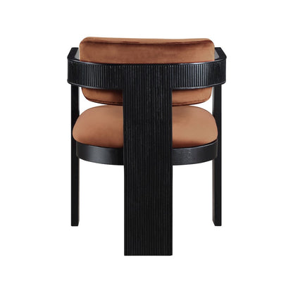 Sacha Cognac Velvet Dining Chair, Set of 2
