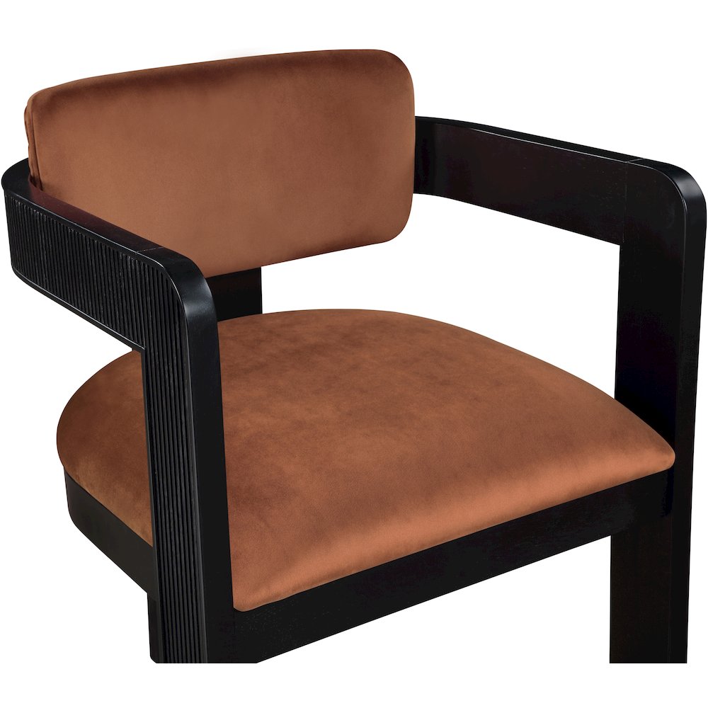 Sacha Cognac Velvet Dining Chair, Set of 2