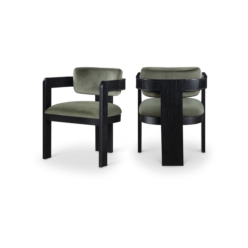 Sacha Green Velvet Dining Chair, Set of 2
