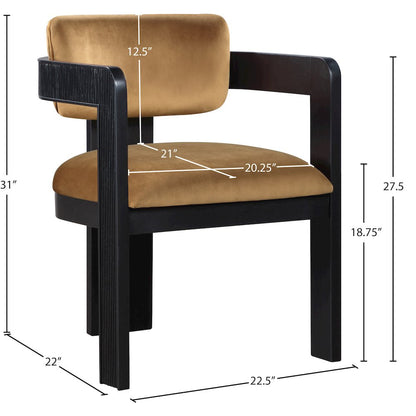 Sacha Saddle Velvet Dining Chair, Set of 2