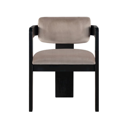 Sacha Taupe Velvet Dining Chair, Set of 2