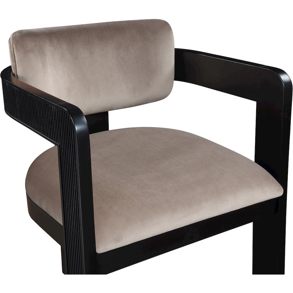 Sacha Taupe Velvet Dining Chair, Set of 2