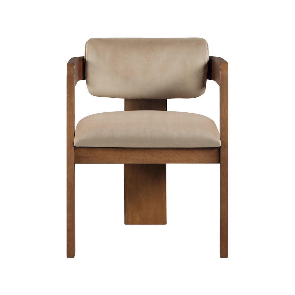 Sacha Beige Velvet Dining Chair, Set of 2