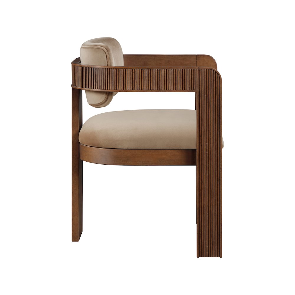 Sacha Beige Velvet Dining Chair, Set of 2