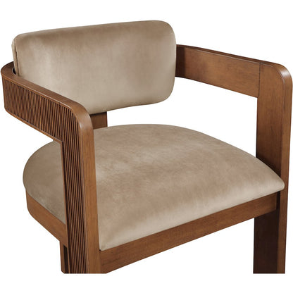 Sacha Beige Velvet Dining Chair, Set of 2