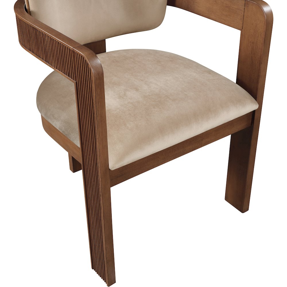 Sacha Beige Velvet Dining Chair, Set of 2