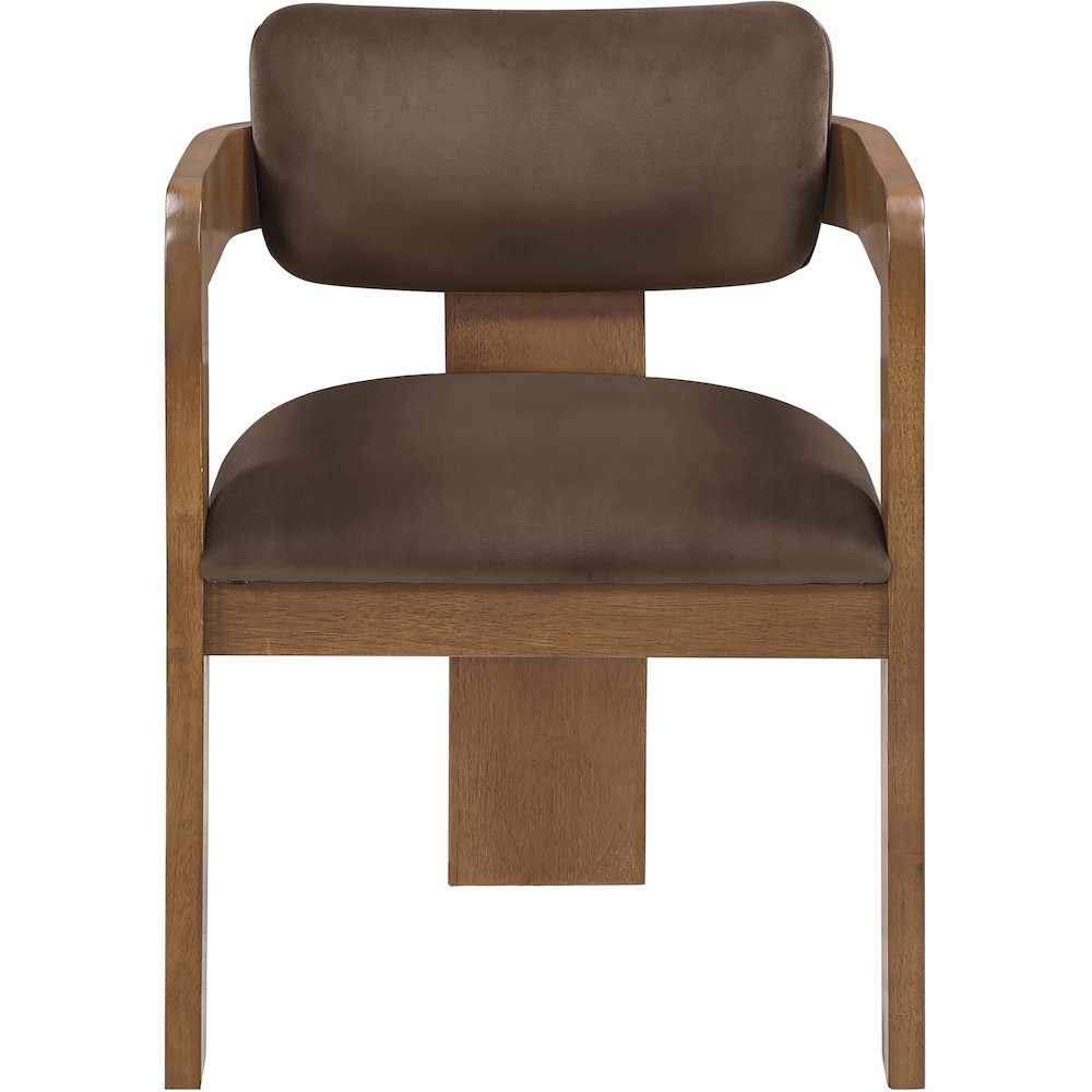 Sacha Brown Velvet Upholstered Dining Chair, Set of 2