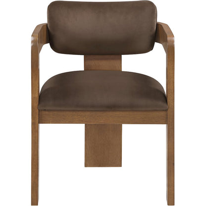Sacha Brown Velvet Upholstered Dining Chair, Set of 2