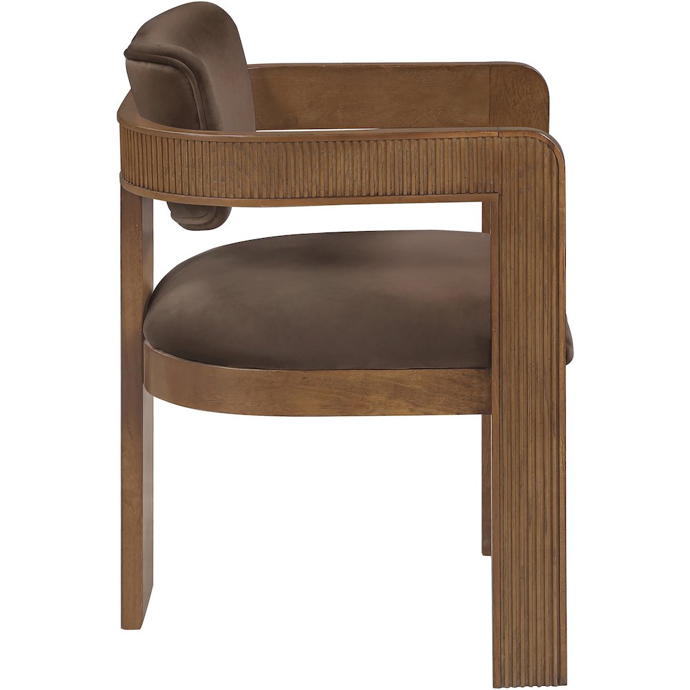 Sacha Brown Velvet Upholstered Dining Chair, Set of 2
