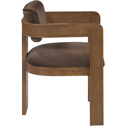 Sacha Brown Velvet Upholstered Dining Chair, Set of 2