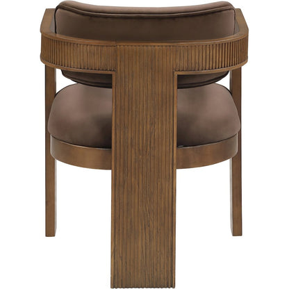Sacha Brown Velvet Upholstered Dining Chair, Set of 2