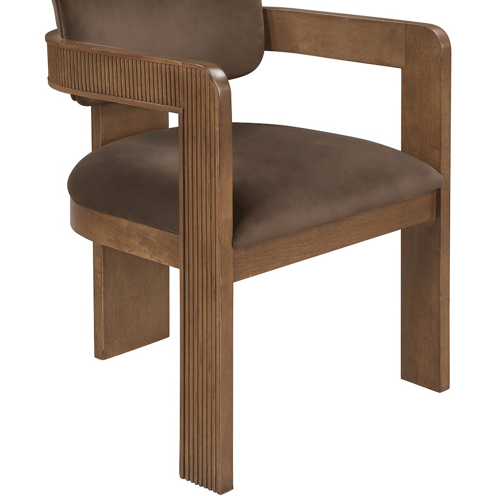 Sacha Brown Velvet Upholstered Dining Chair, Set of 2