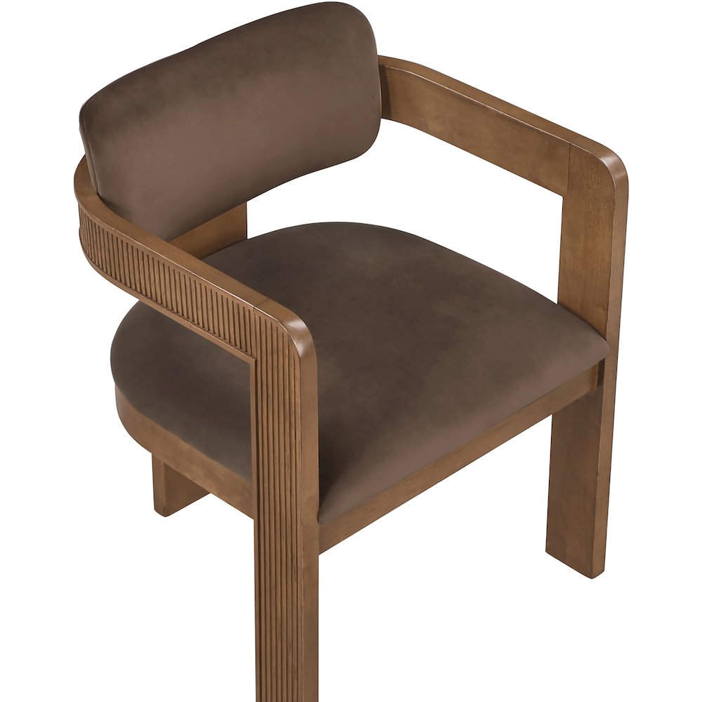 Sacha Brown Velvet Upholstered Dining Chair, Set of 2