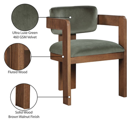 Sacha Green Velvet Dining Chair, Set of 2