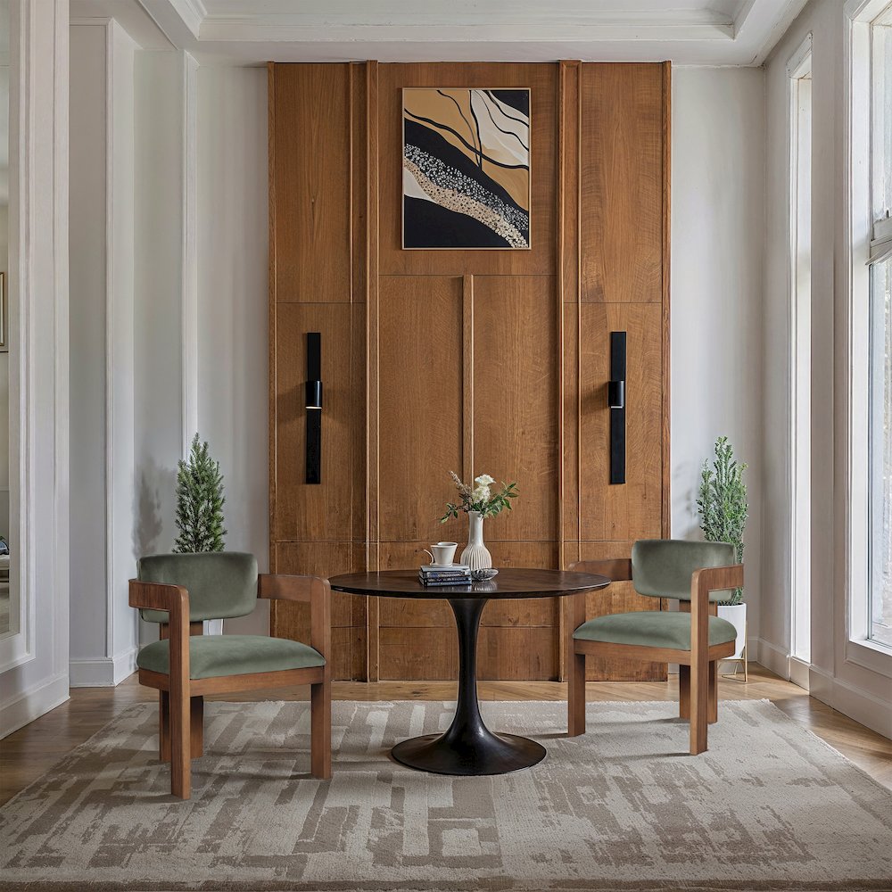 Sacha Green Velvet Dining Chair, Set of 2