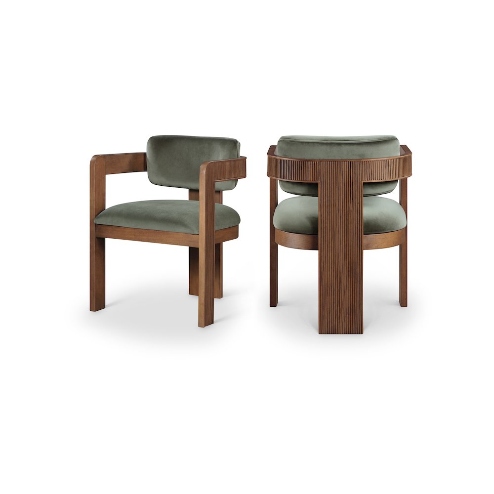 Sacha Green Velvet Dining Chair, Set of 2