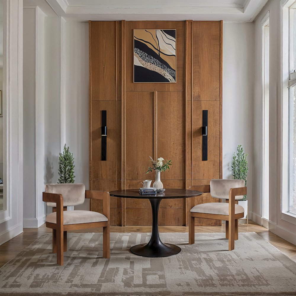 Sacha Taupe Velvet Dining Chair, Set of 2