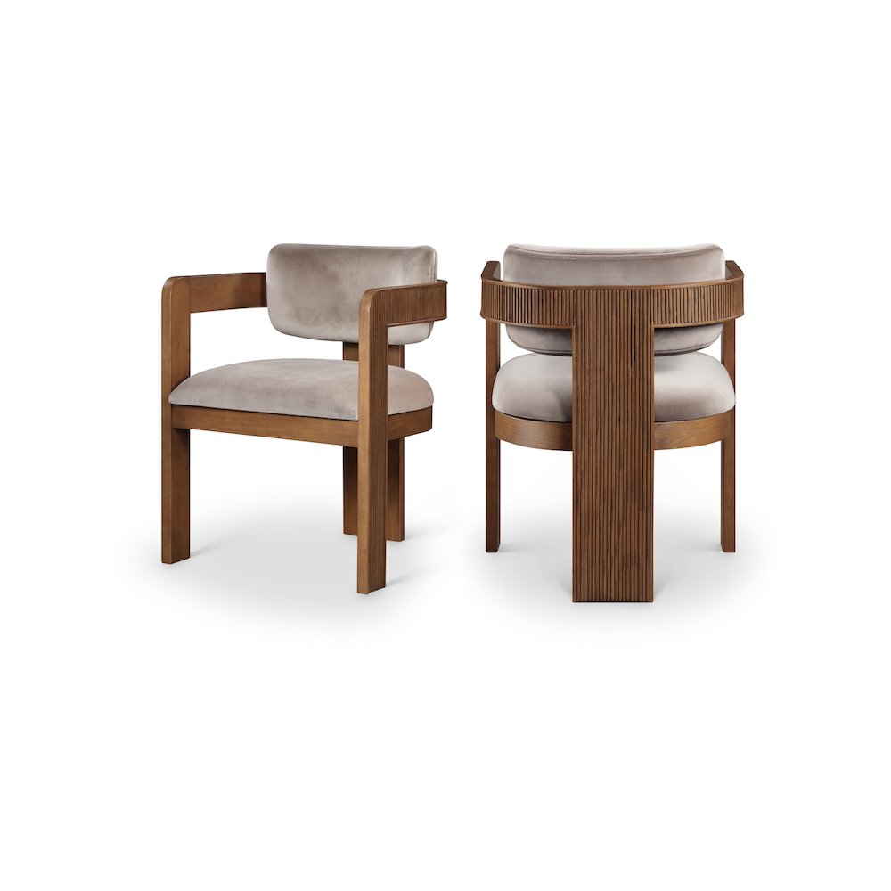 Sacha Taupe Velvet Dining Chair, Set of 2