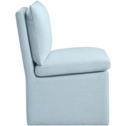 Nelori Light Blue Linen Textured Performance Fabric Dining Chair, Set of 2